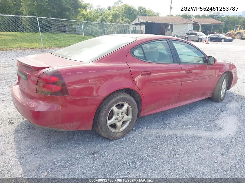 2006 Pontiac Grand Prix VIN: 2G2WP552461253787 Lot: 40092798