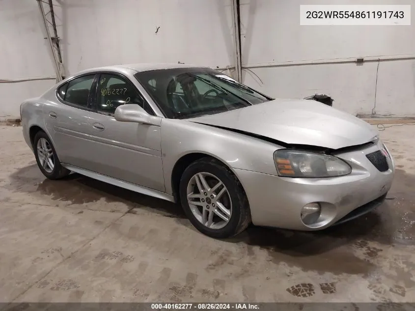 2006 Pontiac Grand Prix Gt VIN: 2G2WR554861191743 Lot: 40162277