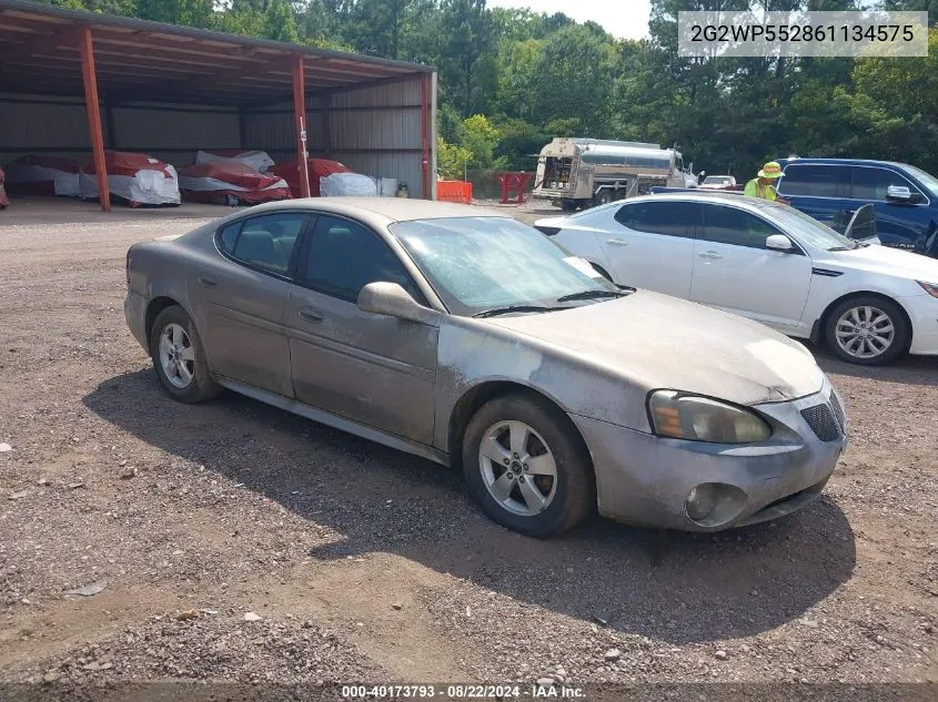 2006 Pontiac Grand Prix VIN: 2G2WP552861134575 Lot: 40173793