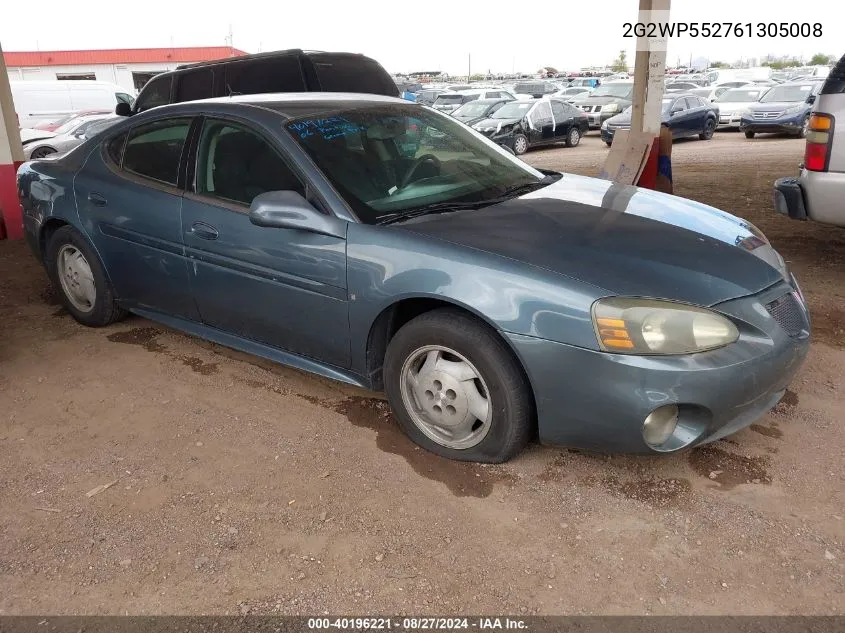 2006 Pontiac Grand Prix VIN: 2G2WP552761305008 Lot: 40196221