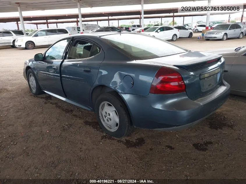 2006 Pontiac Grand Prix VIN: 2G2WP552761305008 Lot: 40196221