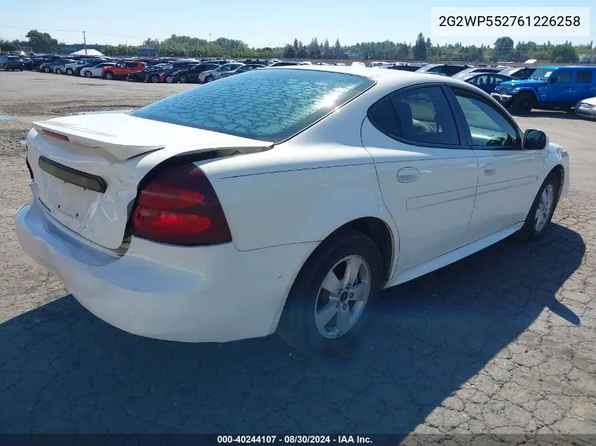 2G2WP552761226258 2006 Pontiac Grand Prix