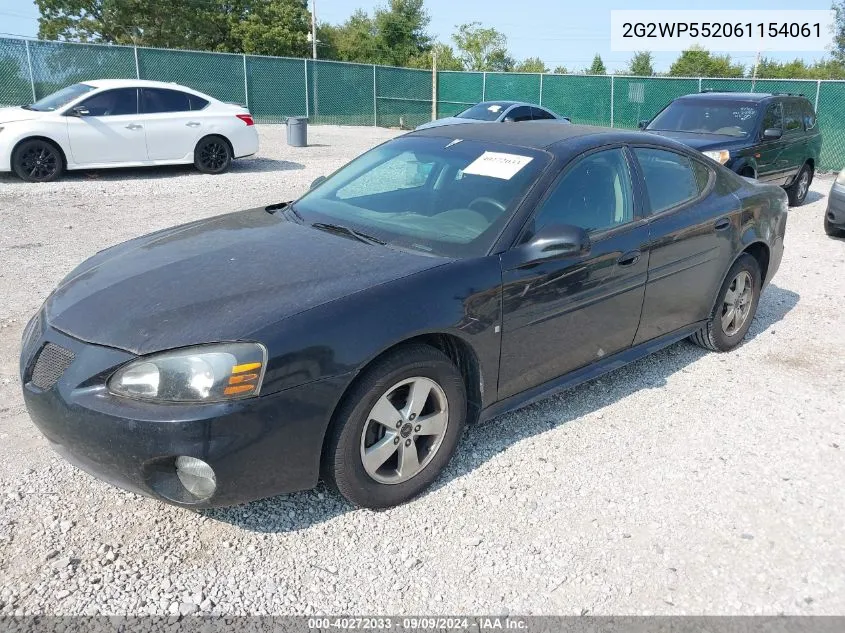 2006 Pontiac Grand Prix VIN: 2G2WP552061154061 Lot: 40272033