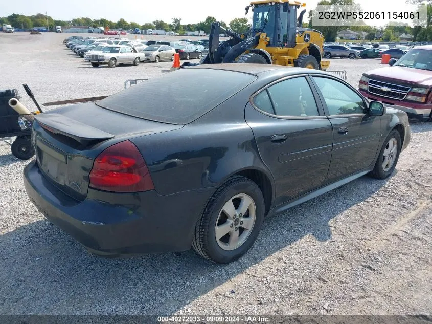 2006 Pontiac Grand Prix VIN: 2G2WP552061154061 Lot: 40272033