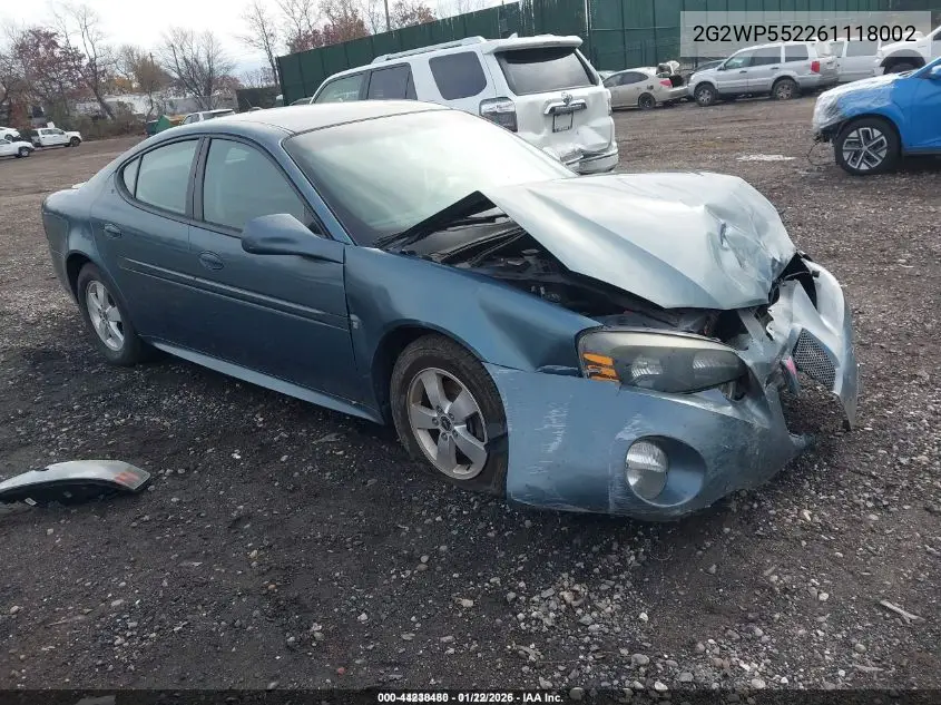 2G2WP552261118002 2006 Pontiac Grand Prix