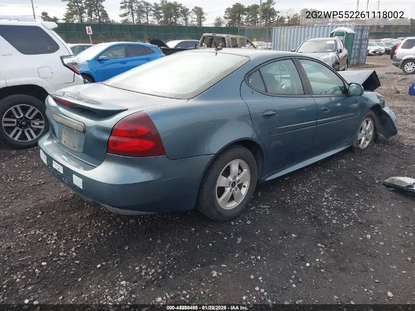 2G2WP552261118002 2006 Pontiac Grand Prix