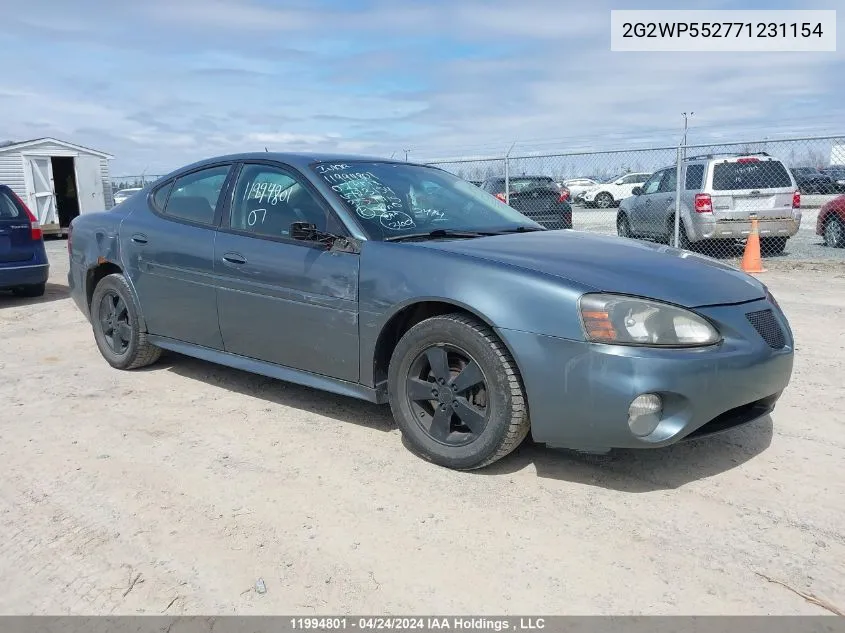 2G2WP552771231154 2007 Pontiac Grand Prix