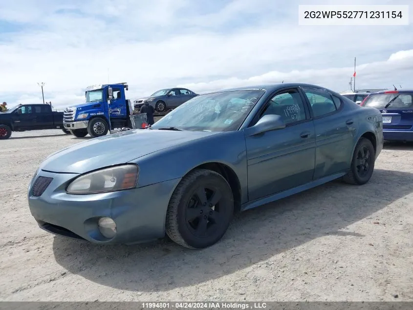 2007 Pontiac Grand Prix VIN: 2G2WP552771231154 Lot: 11994801