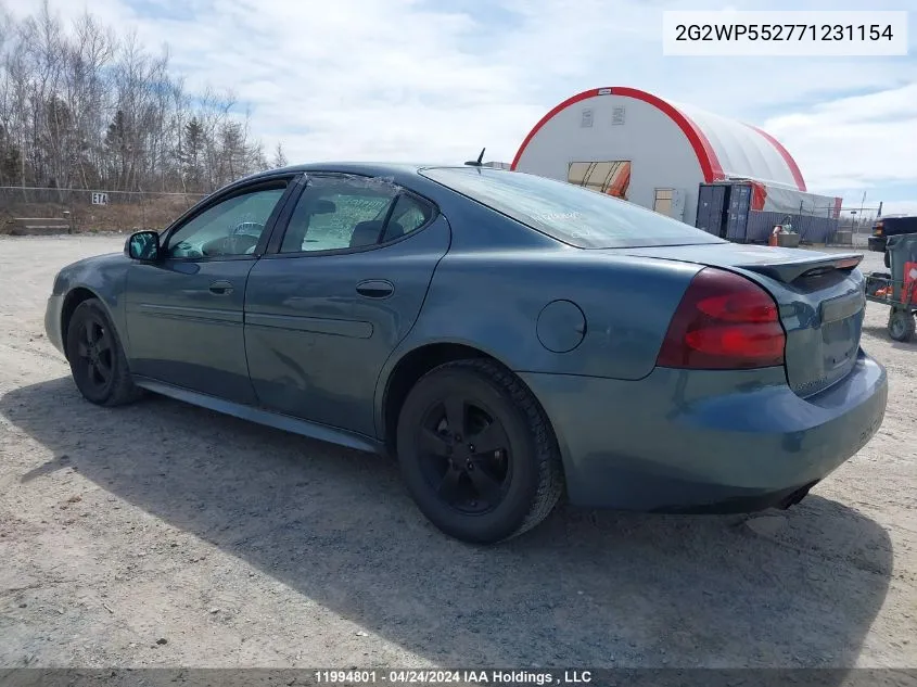 2G2WP552771231154 2007 Pontiac Grand Prix