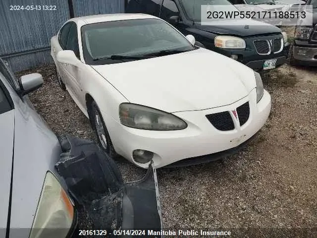 2007 Pontiac Grand Prix VIN: 2G2WP552171188513 Lot: 20161329