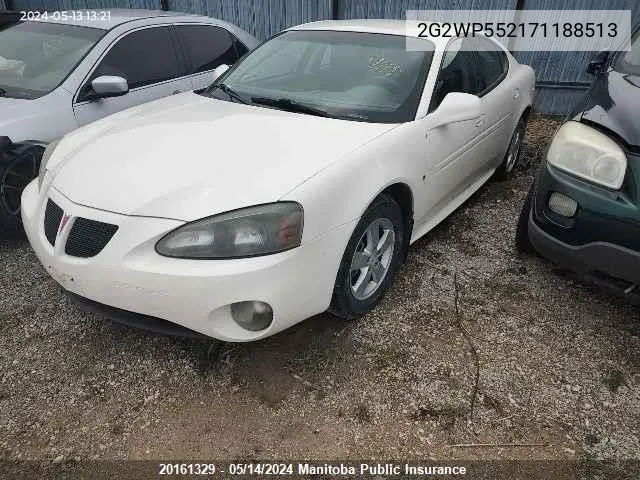 2007 Pontiac Grand Prix VIN: 2G2WP552171188513 Lot: 20161329