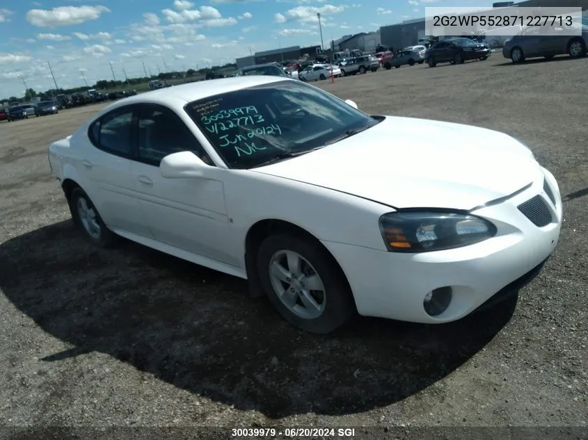 2007 Pontiac Grand Prix VIN: 2G2WP552871227713 Lot: 30039979