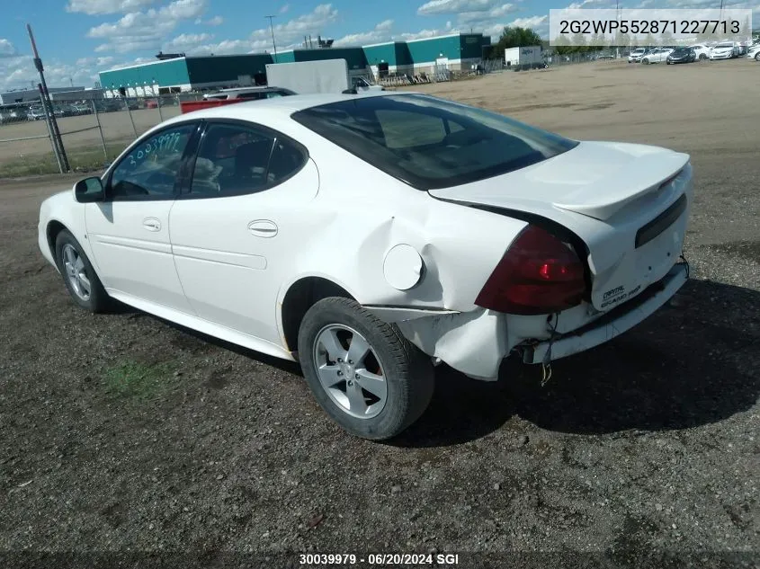 2007 Pontiac Grand Prix VIN: 2G2WP552871227713 Lot: 30039979