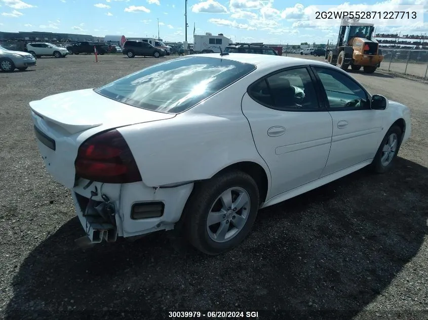 2007 Pontiac Grand Prix VIN: 2G2WP552871227713 Lot: 30039979