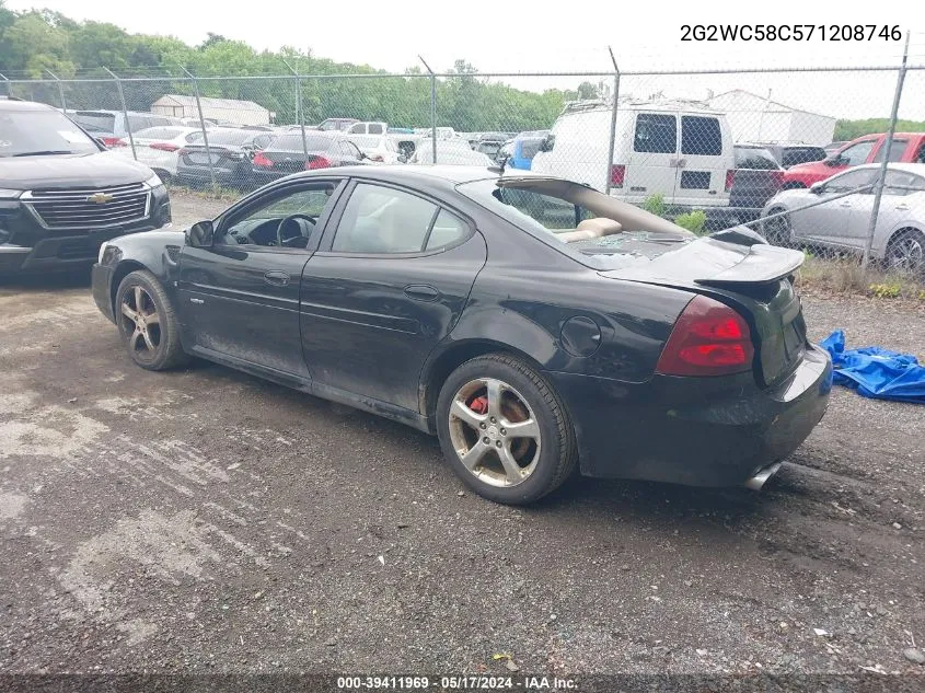 2007 Pontiac Grand Prix Gxp VIN: 2G2WC58C571208746 Lot: 39411969