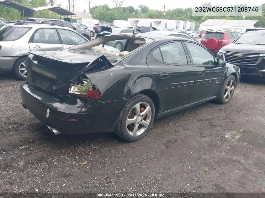 2007 Pontiac Grand Prix Gxp VIN: 2G2WC58C571208746 Lot: 39411969