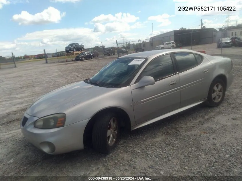 2007 Pontiac Grand Prix VIN: 2G2WP552171105422 Lot: 39438918