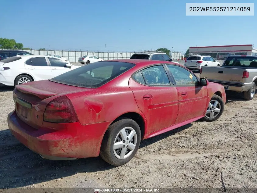 2G2WP552571214059 2007 Pontiac Grand Prix