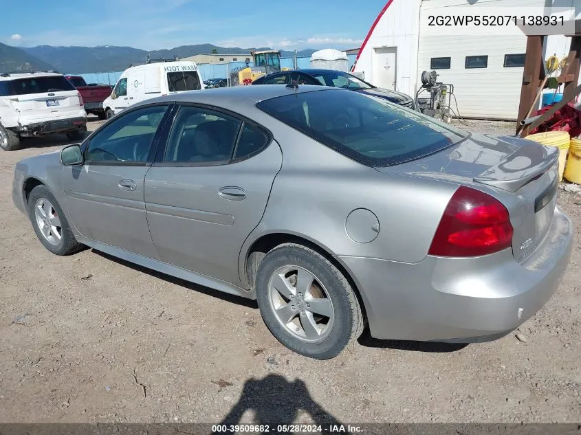 2G2WP552071138931 2007 Pontiac Grand Prix