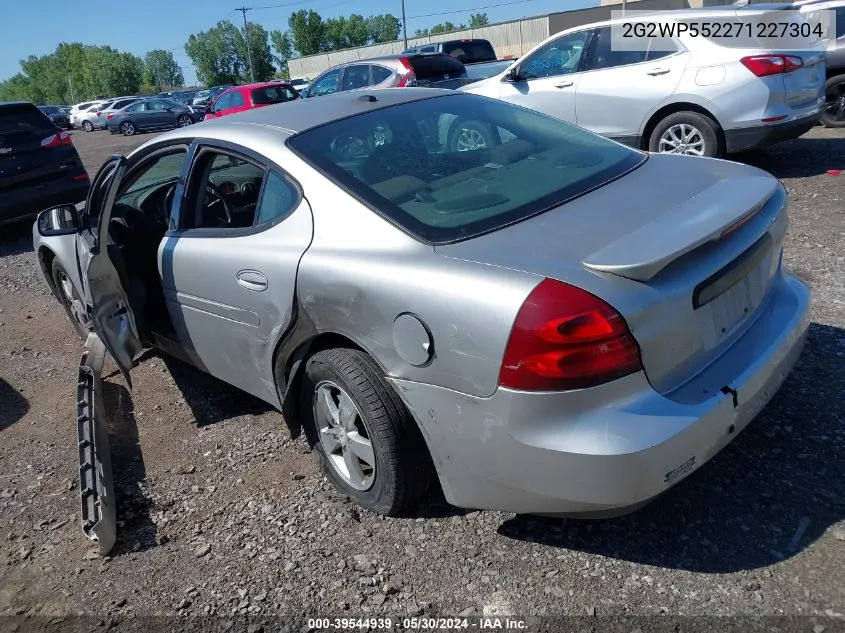 2007 Pontiac Grand Prix VIN: 2G2WP552271227304 Lot: 39544939