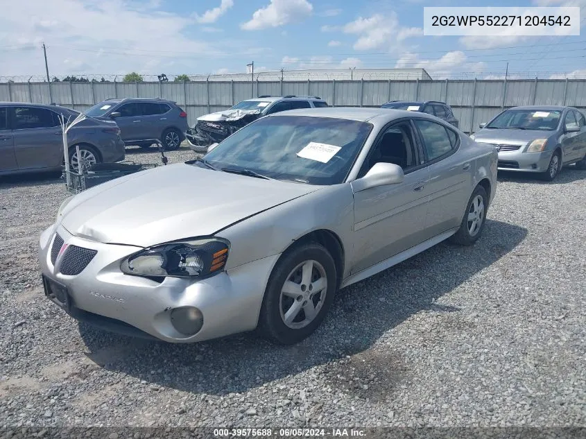 2007 Pontiac Grand Prix VIN: 2G2WP552271204542 Lot: 39575688