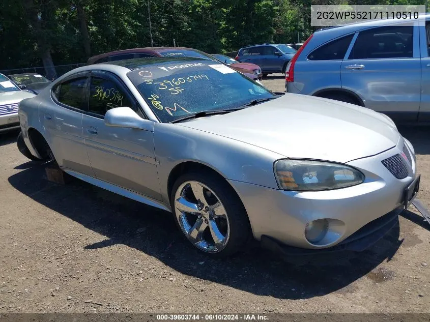 2G2WP552171110510 2007 Pontiac Grand Prix