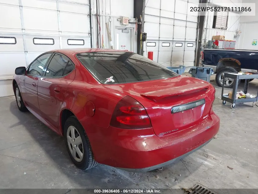 2G2WP552171111866 2007 Pontiac Grand Prix