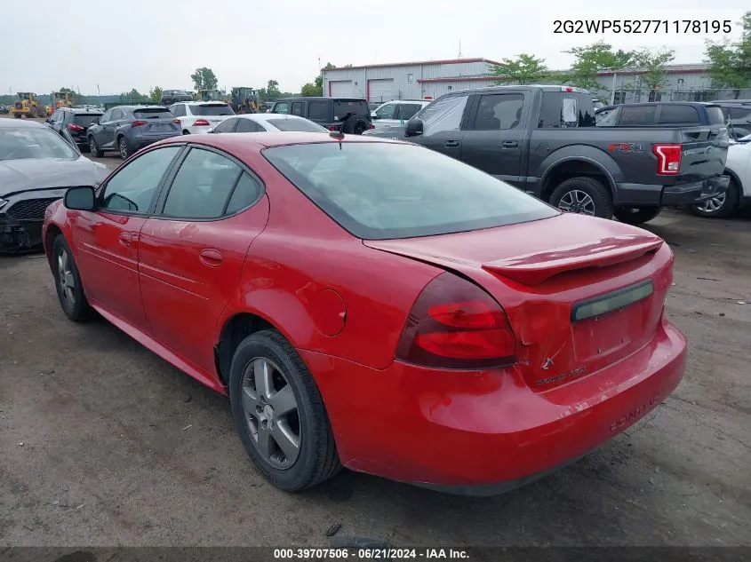 2G2WP552771178195 2007 Pontiac Grand Prix