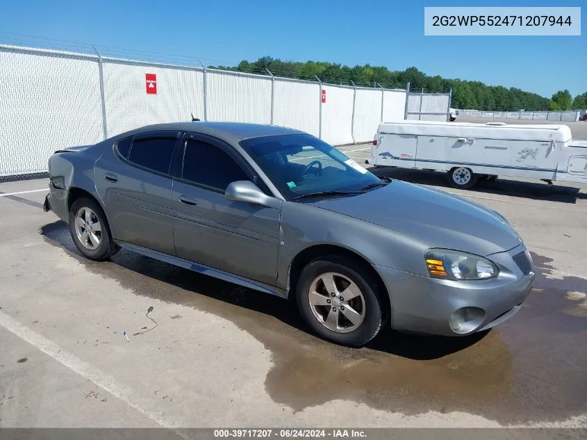 2007 Pontiac Grand Prix VIN: 2G2WP552471207944 Lot: 39717207