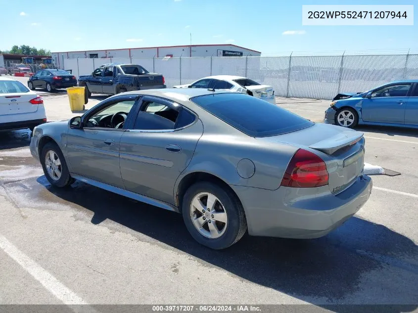 2007 Pontiac Grand Prix VIN: 2G2WP552471207944 Lot: 39717207