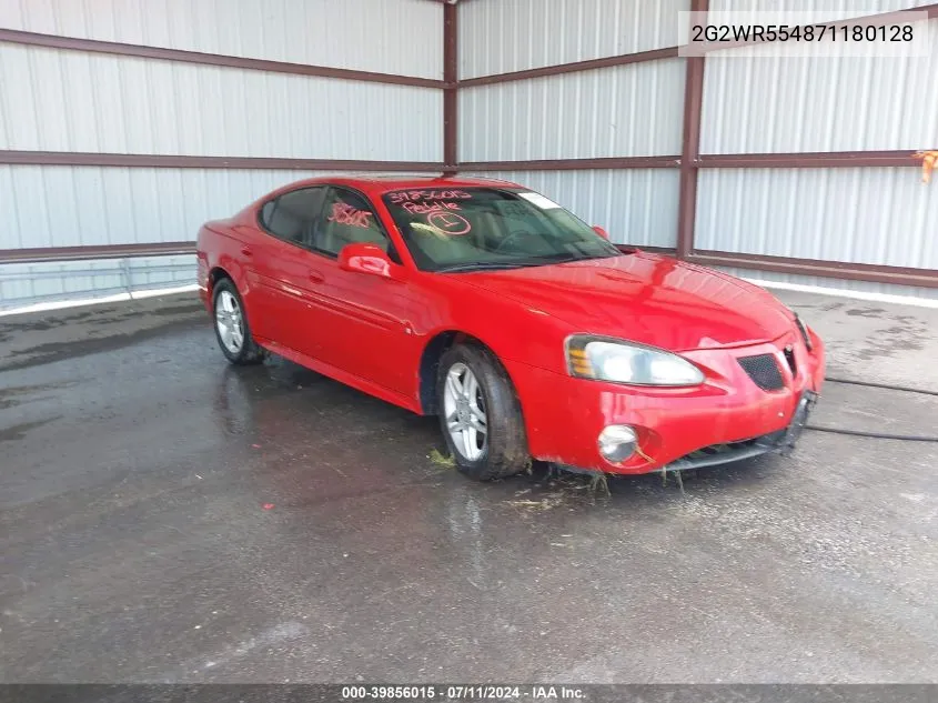 2007 Pontiac Grand Prix Gt VIN: 2G2WR554871180128 Lot: 39856015