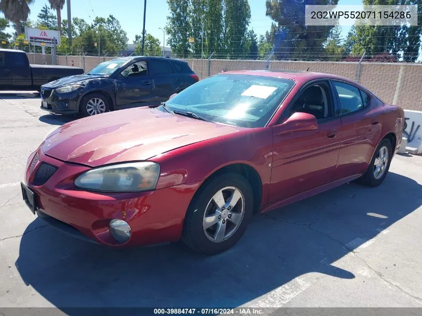 2007 Pontiac Grand Prix VIN: 2G2WP552071154286 Lot: 39884747