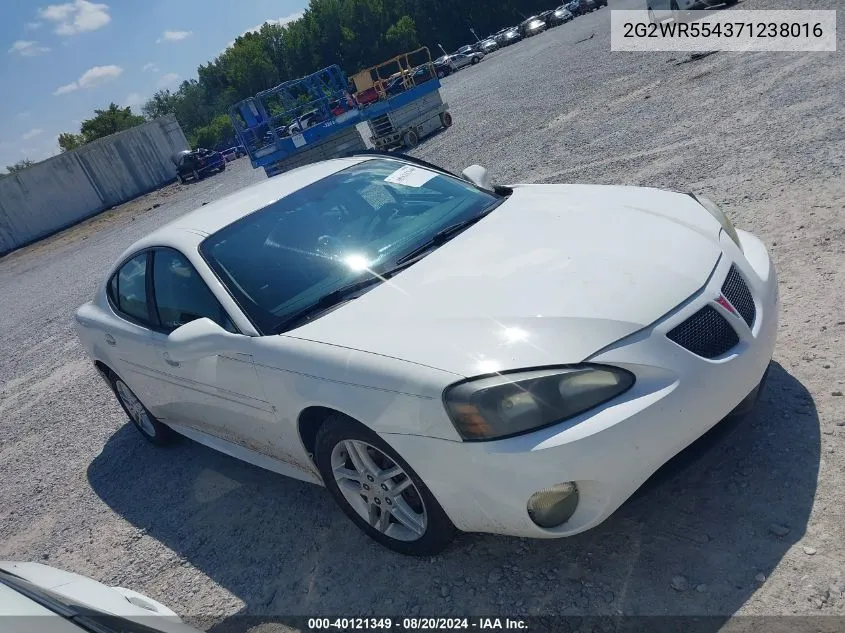 2007 Pontiac Grand Prix Gt VIN: 2G2WR554371238016 Lot: 40121349