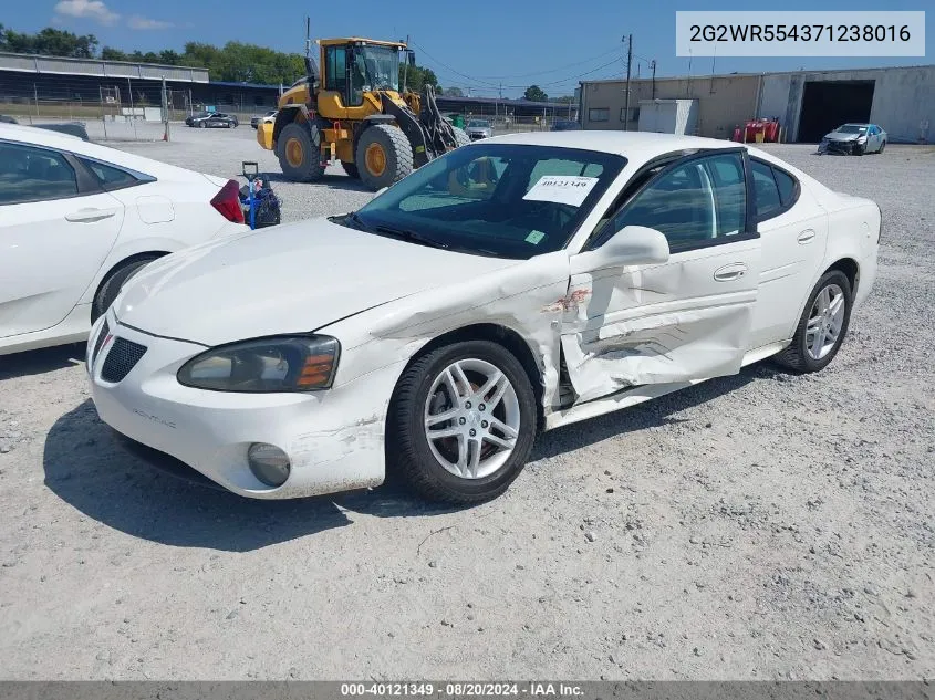 2007 Pontiac Grand Prix Gt VIN: 2G2WR554371238016 Lot: 40121349