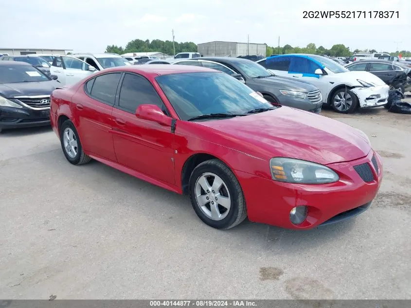 2007 Pontiac Grand Prix VIN: 2G2WP552171178371 Lot: 40144877