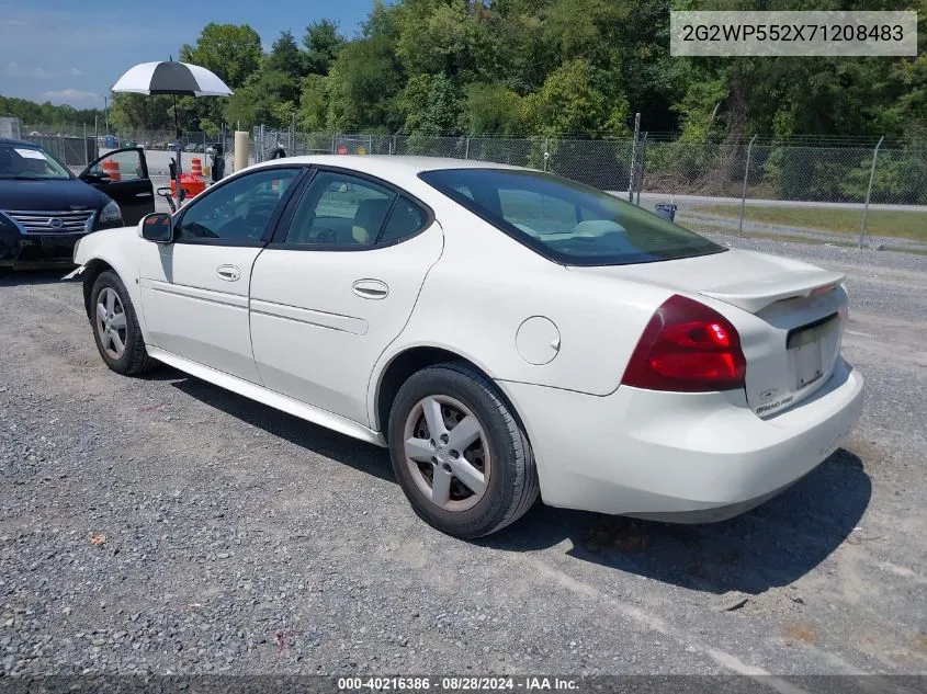 2007 Pontiac Grand Prix VIN: 2G2WP552X71208483 Lot: 40216386