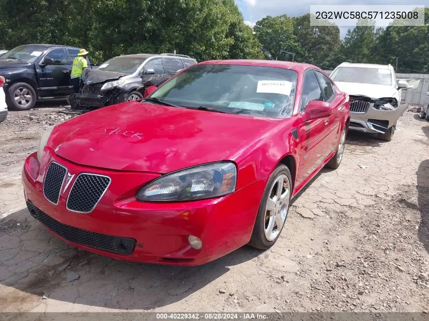 2007 Pontiac Grand Prix Gxp VIN: 2G2WC58C571235008 Lot: 40229342