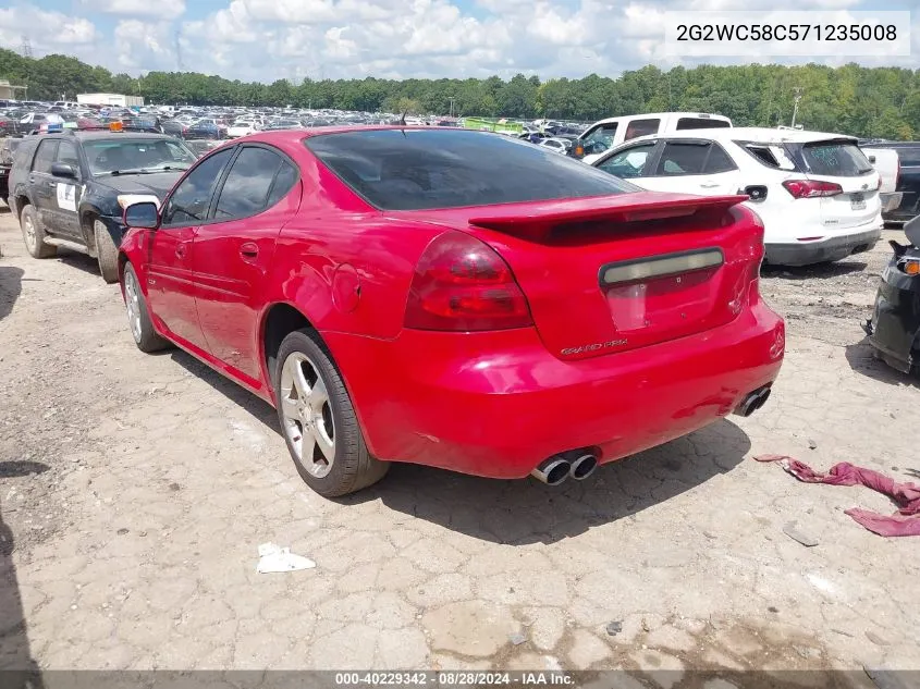 2007 Pontiac Grand Prix Gxp VIN: 2G2WC58C571235008 Lot: 40229342