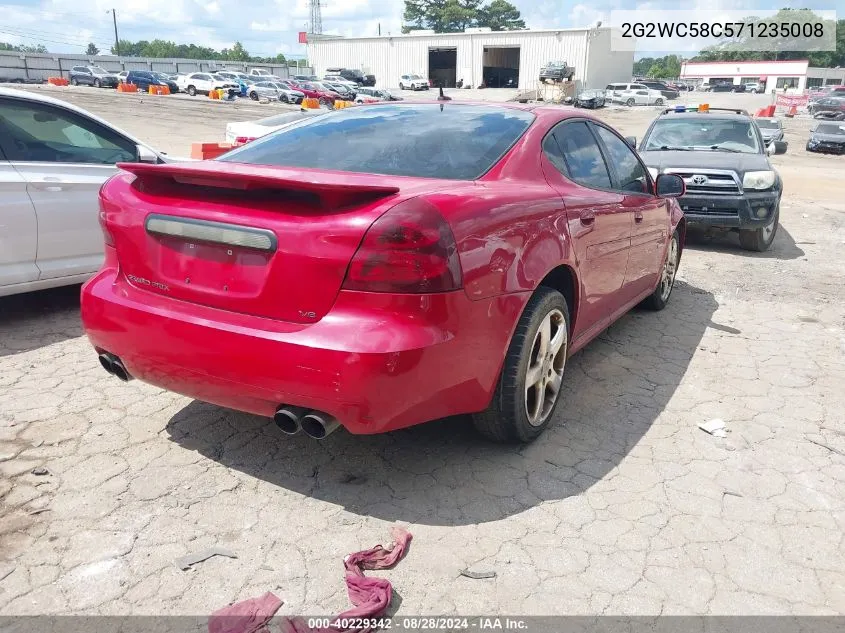 2007 Pontiac Grand Prix Gxp VIN: 2G2WC58C571235008 Lot: 40229342