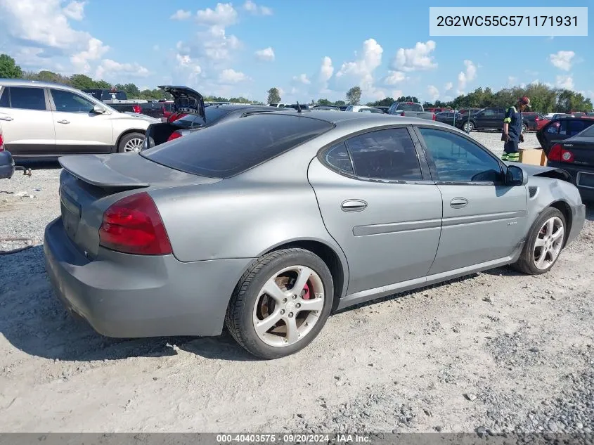 2G2WC55C571171931 2007 Pontiac Grand Prix Gxp