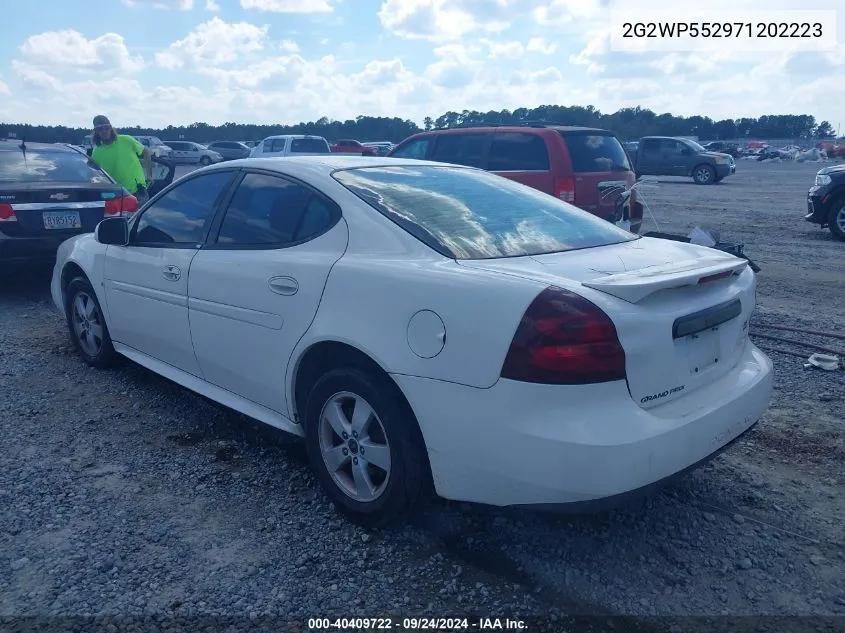 2007 Pontiac Grand Prix VIN: 2G2WP552971202223 Lot: 40409722