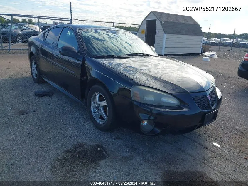 2007 Pontiac Grand Prix VIN: 2G2WP552171202667 Lot: 40431717