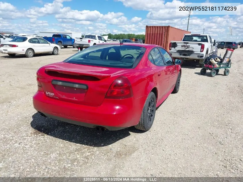 2008 Pontiac Grand Prix VIN: 2G2WP552181174239 Lot: 12028511