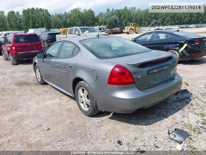 2008 Pontiac Grand Prix VIN: 2G2WP552281179014 Lot: 12047834