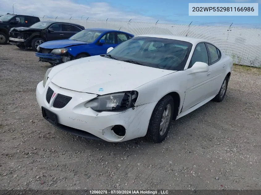 2008 Pontiac Grand Prix VIN: 2G2WP552981166986 Lot: 12060275