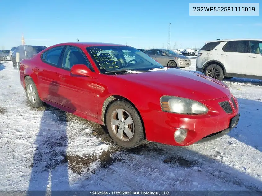 2G2WP552581116019 2008 Pontiac Grand Prix