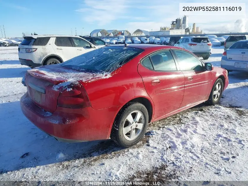 2G2WP552581116019 2008 Pontiac Grand Prix