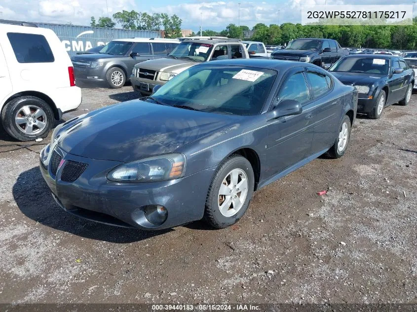 2008 Pontiac Grand Prix VIN: 2G2WP552781175217 Lot: 39440183