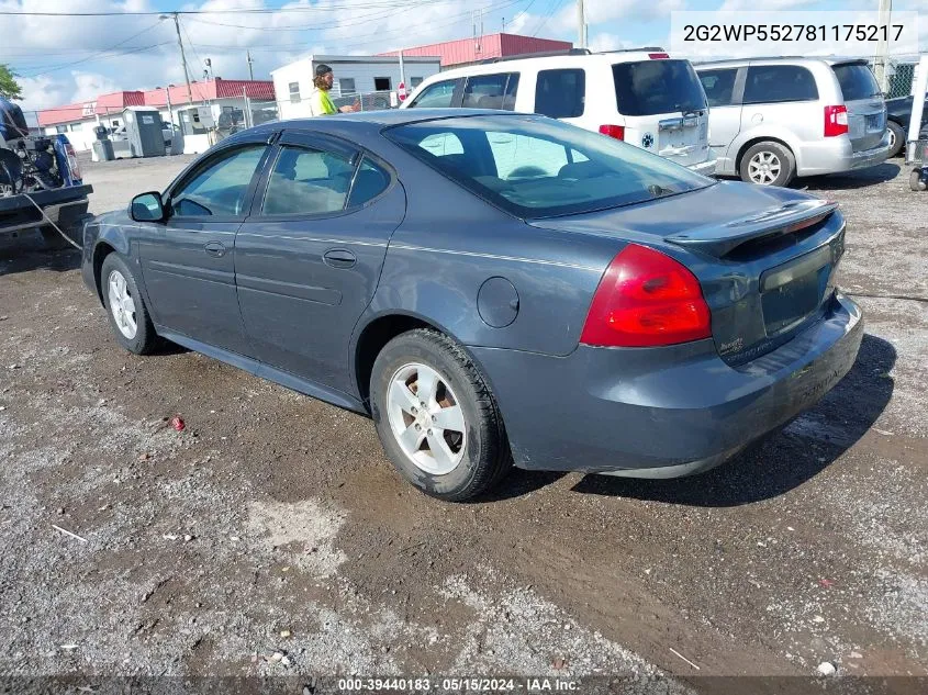 2008 Pontiac Grand Prix VIN: 2G2WP552781175217 Lot: 39440183