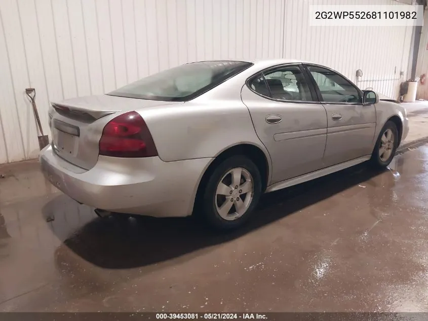 2008 Pontiac Grand Prix VIN: 2G2WP552681101982 Lot: 39453081